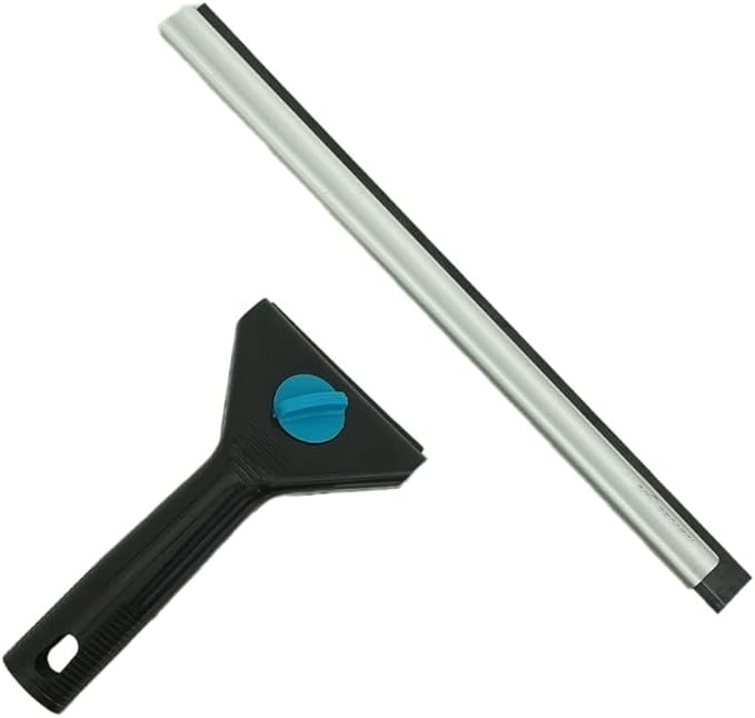 Moerman 12 Inch All Purpose Window Squeegee - Lightweight Durable Plastic Handle -Aluminum Channel with Streak Free Rubber - for Window Cleaning, Showers, and Mirrors