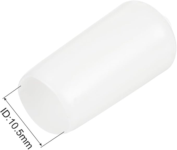 uxcell 20pcs Rubber End Caps 10.5mm ID Vinyl Round Tube Bolt Cap Cover Thread Protectors White