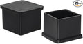 Flyshop Flexible Anti-Scratch PVC Patio Chair Table Leg Caps Tips Floor Protectors Square Furniture Covers, 20pcs, Black, 35 mm x 35 mm, 1-3/8" x 1-3/8"