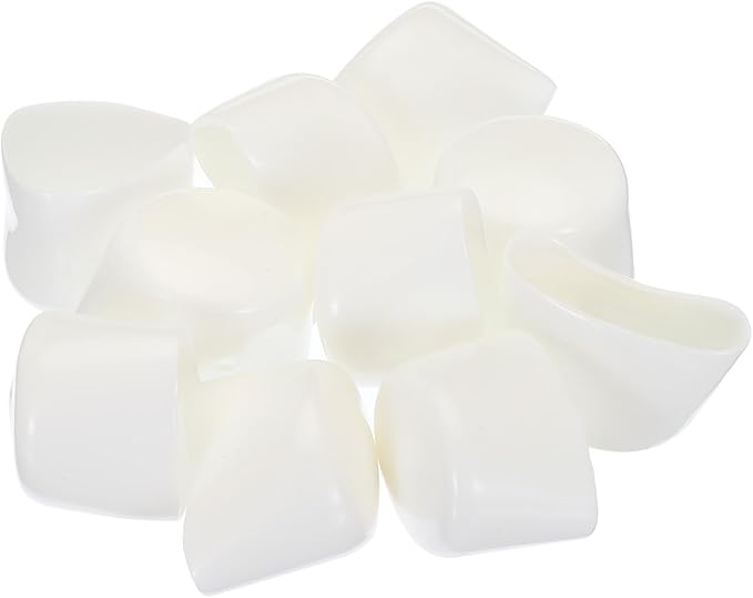 uxcell 20pcs Rubber End Caps 38mm ID Vinyl Round Tube Bolt Cap Cover Screw Thread Protectors White