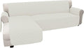 Easy-Going Sofa Slipcover L Shape Sofa Cover Sectional Couch Cover Chaise Cover Reversible Furniture Protector for Pets Kids Children Dog Cat (Large, Ivory/Ivory)