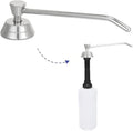 Heavy Duty Brass Countertop Liquid Soap Dispenser, Commercial Grade Top Fill Built-in Soap Dispenser with 34 oz/ 1L Bottle for Bathroom, Kitchen, Public Restroom, Chrome Finish, 6” Spout