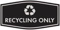 Fancy Recycling Only Sign (Black/Silver) - Large