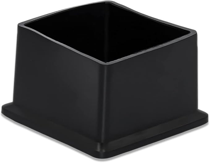 Flyshop Flexible Anti-Scratch PVC Patio Chair Table Leg Caps Tips Floor Protectors Square Furniture Covers, 20pcs, Black, 50 mm x 50 mm, 2" x 2"