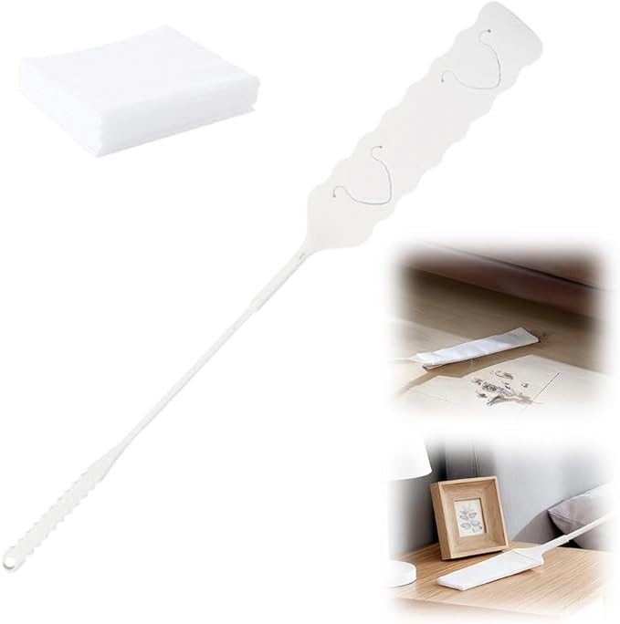 Retractable Gap Dust Cleaner, Bendable Microfiber Duster for Household Flat Duster for Under Appliances, Retractable Gap Dust Cleaning Artifact Extendable Dusters with Nonwoven Fabric (1, White)