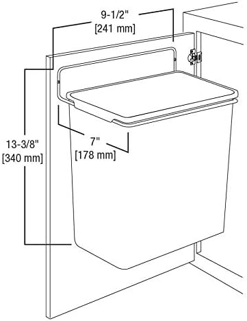 Knape & Vogt KV Door Mounted Waste Bin for Vanity 9qt White