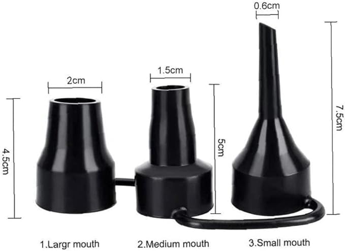 2pcs 3 Sizes Inflatable Pump Nozzles Head, Air Pump Replacement Nozzles, Plastic Pump Nozzles,Air Pump Inflator Adaptor Accessory for Partial Air Bed, Air Mattress Air Mattress Etc Durability