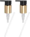 uxcell 2 Pcs Soap Dispenser Pump Heads, Hand Soap Dispensers Top Pumps Replacement Clip-on Pumphead for Standard 24/410 Neck Size Bathroom Lotion Shampoo Bottle, Gold Black