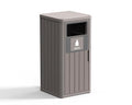 ROJIK 35" Tall Outdoor Trash Can,Weatherproof Resin Garbage Indoor Durable Lightweight,Suitable for Patio Office Kitchen,Easy to Clean,Assemble (Waste,Grey)