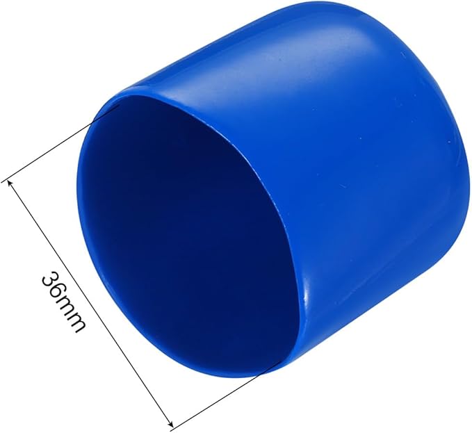 uxcell 20pcs Rubber End Caps 36mm ID Vinyl PVC Round Tube Bolt Cap Cover Screw Thread Protectors Blue