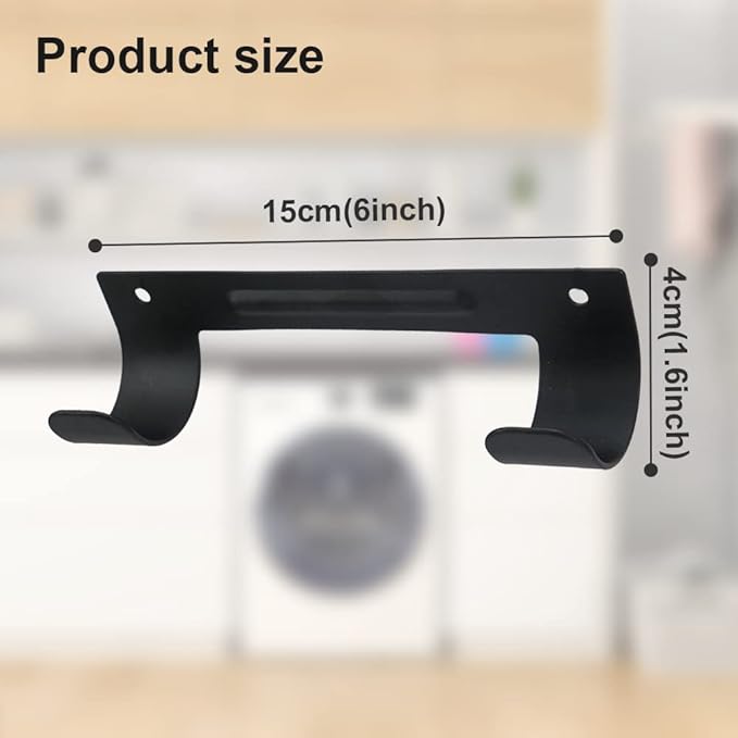Ironing Board Hanger Wall Mount Ironing Board Holder Organizer Wall Rack for Laundry Rooms Storage Rack Hanging Shelf Hanger (Black)