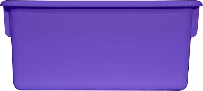 Wood Designs Cubby Storage Bin, Heavy Duty Plastic Containers for Kids Purple Cubby Tray Set of 25