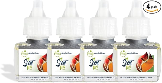 Scent Fill Apple Cider Plug in Air Freshener, 4 Scented Oil Refills
