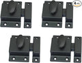 QCAA Traditional Large Oval Turn Cabinet Latch, Solid Brass, 2", for Cupboard & Other Furniture, Matte Black, 4 Pack, Made in Taiwan