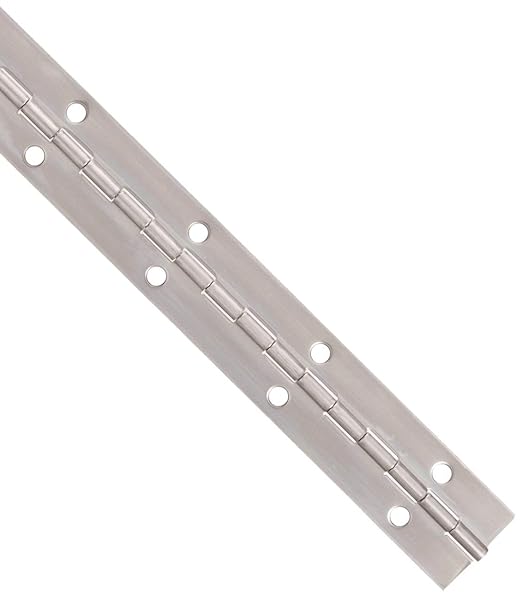 Stainless Steel Continuous Hinge with Hole, Bright Annealed Finish (6 Feet, 1-1/16 Inches)
