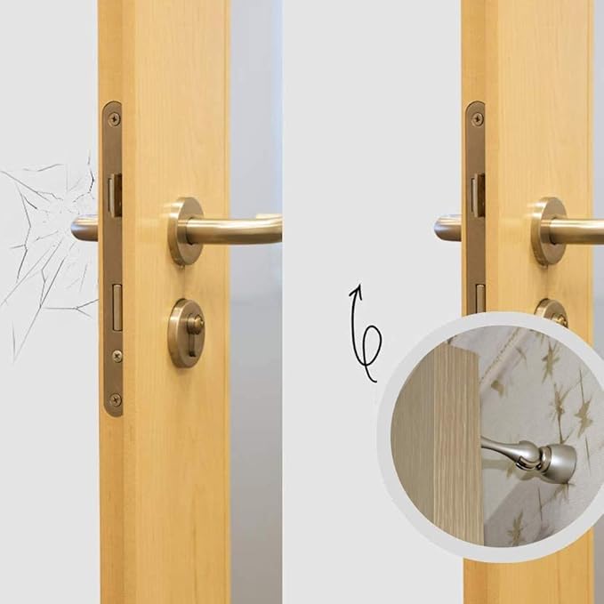 Magnetic Door Stop, Stainless Steel, Magnetic Door Catch, Door Holder, Door Stops, Wall Mounted, Floor Mounted, Door Banging Prevention (Large x 2pack, Brown)