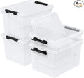 4 Pack 22 Quart Latch Box, Clear Home Organization Containers Bin with Lid, Buckle Up Storage Box Set