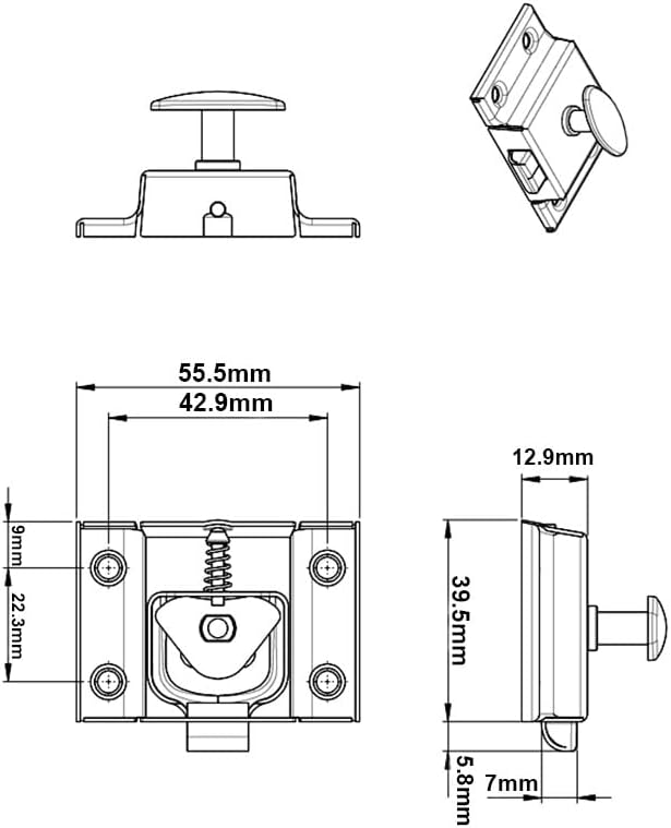 QCAA Oval Turn Cabinet Latch, for Cupboard & Other Furniture, Large, Antique Copper, Made in Taiwan, 2 Pack
