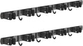 2 Pack Mop and Broom Holder Wall Mount, Non-slip Broom Hanger Wall Mount, Heavy Duty Mop Broom Organizer for Kitchen Garden Garage Laundry Room Wall Decor Organization and Storage Black 5R4H