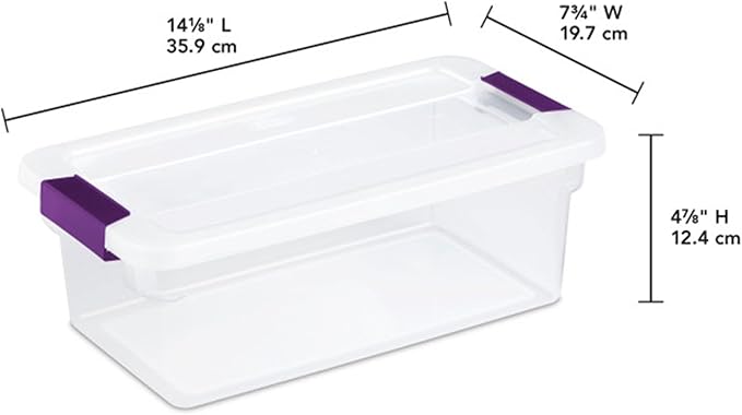 Sterilite 24-Pack 6 Quart ClearView Latch Box, Stackable Organizer Bins with Latching Lids - Clear Plastic Organization Containers for Closet, Bedroom, Shelving Units and Everyday Home Storage