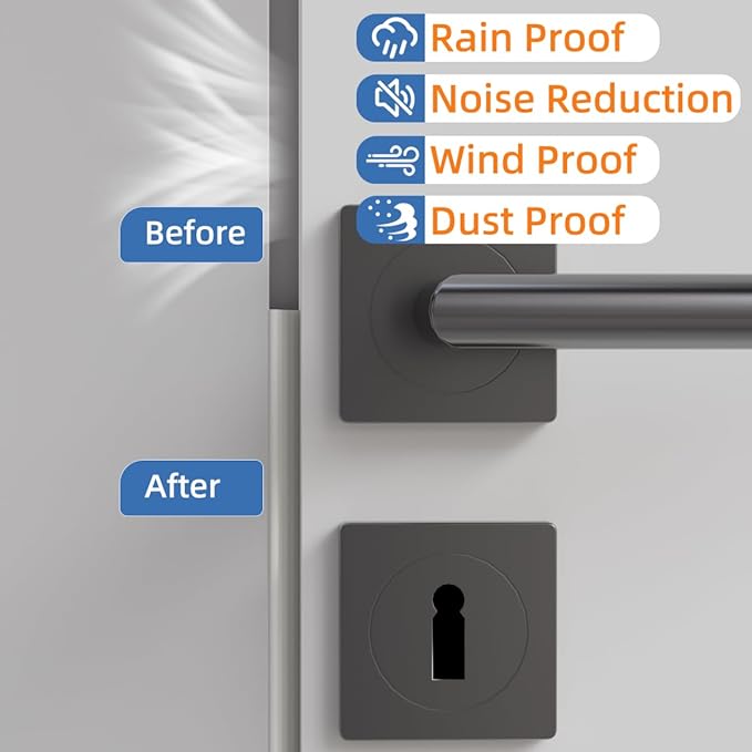 Wedge-Shape Window Weather Stripping Door Frame Seal Strip 3Pcs×196" Brown,Upgrade Black Foam,Soundproofing,Draft Stopper,Winter Insulation,Noise Blocker, Gap Filler for Exterior Front Door Side