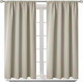 BGment Short Curtains 40 Inches Length for Small Window - Rod Pocket Thermal Insulated Room Darkening Window Drapes for Kitchen Bedroom Bathroom, Light Camel, 2 Panels, 42 x 40 Inch