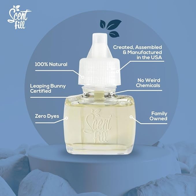 Scent Fill 100% Natural Eucalyptus Plug in Air Freshener, Scented Oil Refills, 3 Refills