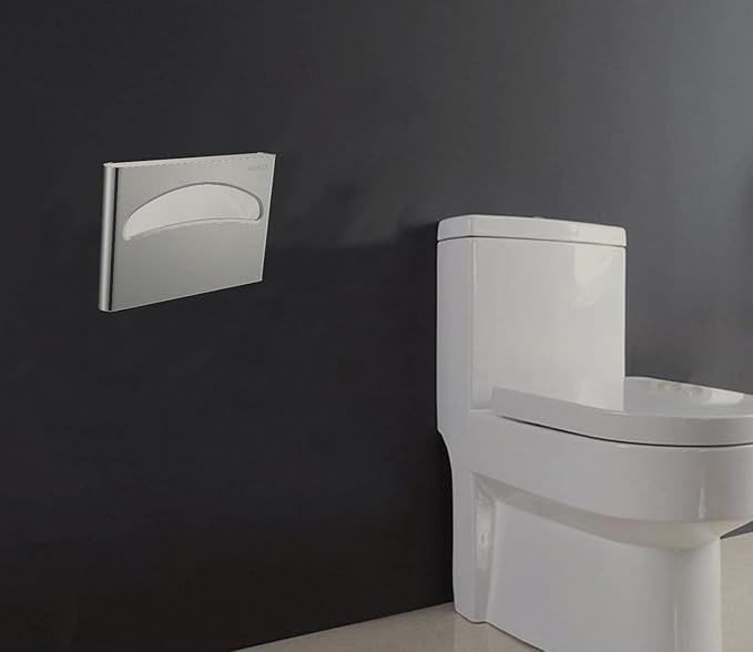 Commercial Toilet Seat Cover Dispenser, Wall Mount, 250 Single Seat Covers for Office, Hospital (18/8 Stainless Steel)
