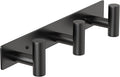 PMMASTO Coat Rack Wall Mounted, 3 "T Shaped Wall Hooks for Hanging, Heavy Duty Stainless Steel Coat Hook Rail for Hat Towel Robes in Bathroom Kitchen Mudroom Entryway (Black, 1PC)