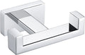 Angle Simple Bathroom Towel Hook, SUS 304 Stainless Steel Hand Towel Double Hook for Wall, Robe Coat Holder, Polished Chrome