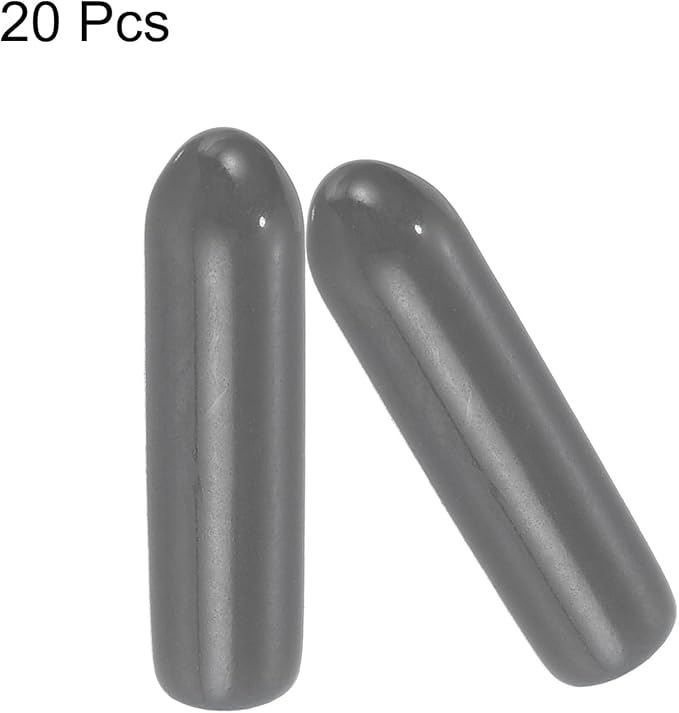 uxcell 20pcs Rubber End Caps 3mm(1/8") ID Vinyl PVC Round Tube Bolt Cap Cover Screw Thread Protectors Dark Grey