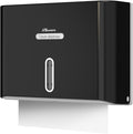 Paper Towel Dispenser Wall Mount, Adhesive No Drilling Multifold Trifold C Fold Commercial Hand Towel Dispenser,Black