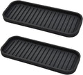 Silicone Sponge Holder Kitchen Sink Organizer Tray Dish Caddy Soap Dispenser, Scrubber Spoon Holder, Dishwashing Accessories (Black, 2 Pack)
