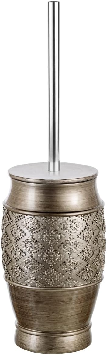 Creative Scents Dublin Silver Toilet Brush Set - Toilet Bowl Cleaner Brush and Holder - Decorative Bathroom Cleaner Brush - Space Saving Design Toilet Bowl Scrubber