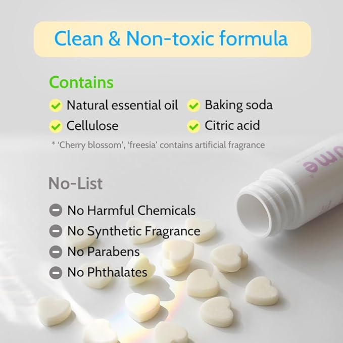 Effervescent Bathroom Air Freshener - Lemon Eucalyptus - Toilet Deodorizer, Bathroom Odor Eliminator, Toilet Freshener, Flushable Air Freshener Toilet Tablets, 2 Pack (60 Tablets)