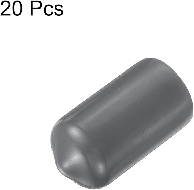 uxcell 20pcs Rubber End Caps 3.5mm ID Vinyl Round Tube Bolt Cap Cover Thread Protectors Dark Grey