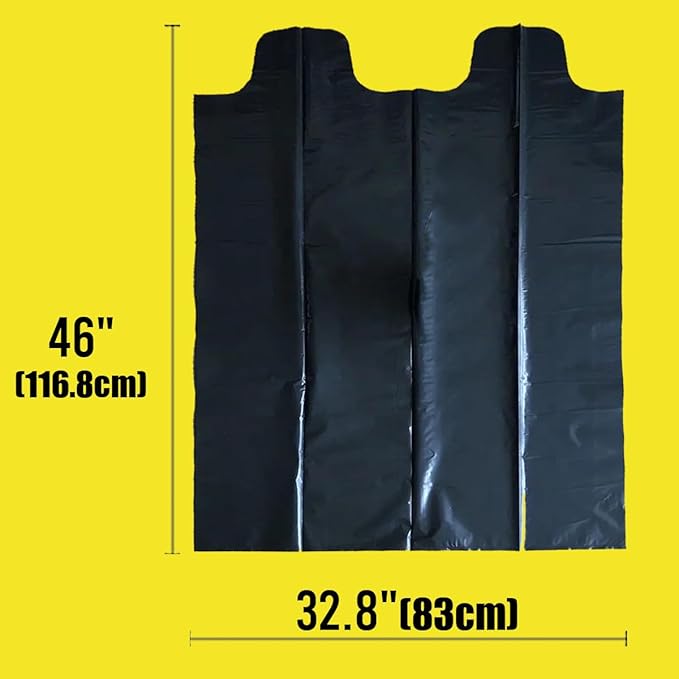 Contractor Heavy Duty Trash Bags 42 Gallon | 10 Count | 3 MIL | 32.8" X 46" | Large Black Flap Tie Construction Garbage Bags for Business Home Commercial, Industrial, Storage, Outdoor