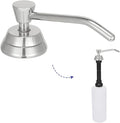 Heavy Duty Brass Countertop Liquid Soap Dispenser, Commercial Grade Top Fill Built-in Soap Dispenser with 34 oz/ 1L Bottle for Bathroom, Kitchen, Public Restroom, Chrome Finish, 4” Spout
