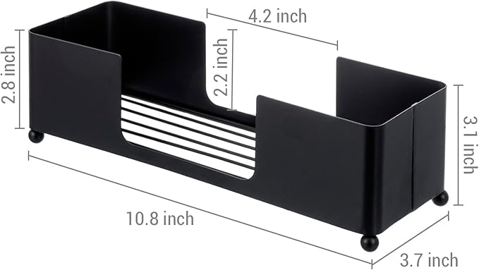 MyGift Modern Matte Black Metal Tabletop Commercial Folded Paper Towel Holder, Countertop Disposable Napkin Dispenser Tray for Guest Bathroom