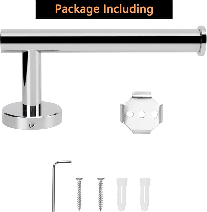 NearMoon Bathroom Toilet Paper Holder, Premium SUS304 Stainless Steel Rustproof Wall Mounted Toilet Roll Holder for Bathroom, Kitchen (2 Pack, Chrome Finish)