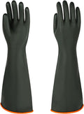 Heavy Latex Chemical Resistant Gloves - Reusable Long Rubber Dishwashing Gloves with Forearm Protection for Men - Waterproof, Industrial Safety Gear, Acid & Alkali Resistant, Oil-Proof，22“XL,1 Pair