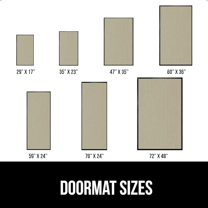 GORILLA GRIP Traffic Guard Door Mat, 60x36, Heavy Duty Welcome Mats, Commercial Office Space Doormat, Waterproof, Fade Resistant, Strong Rubber Backing, Low Profile, Shoe and Boot Scraper, Beige