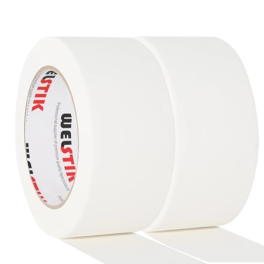 WELSTIK 2 Pack Gaffers Tape White,2" X 33 Yards-10% Longer-Heavy Duty Gaffer Floor Tape for Cables,TV Shoots, Theater Stage Setup,Interior Design,Residue Free,Non-Reflective Easy to Rip