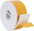 High Density Foam Weather Stripping Door Seal Strip Insulation Tape Roll for Insulating Door Frame, Window, Air Conditioner | Self Adhesive Sealing Weatherstrip (2 in x 1/4 in x 10 Ft, White)