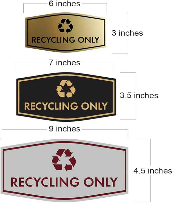 Fancy Recycling Only Sign (Blue) - Medium