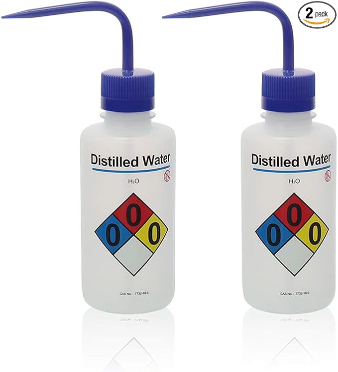 2pcs of Safety Wash Bottles, Vol.500ml 17oz, Distilled Water Wash Bottle, LDPE Material, LVM005