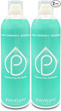 Purefypro Disinfectant Airesol Spray (14oz, 2 Pack) Eliminate 99.9999% Norovirus, HIV, Hepatitis, Flu, Monkeypox Viruses, MRSA, VRE, E Coli, Fungi. No Residue. No Rinse. Suitable for All Surfaces.