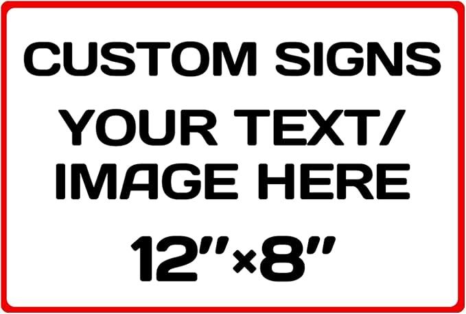 Personalized Aluminum Weatherproof Metal Sign - Multiple Sizes, Custom Text & Picture, Hazard, Garden, Custom Door Sign