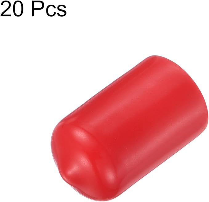 uxcell 20pcs Rubber End Caps 13.5mm ID Vinyl Round Tube Bolt Cap Cover Thread Protectors Red