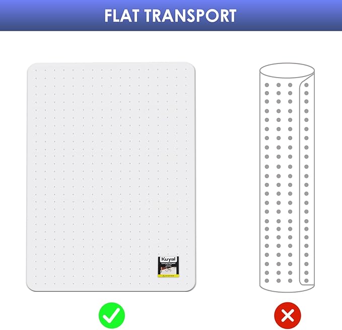 Kuyal Office Chair Mat for Carpet, 32x49 Clear Heavy Duty Computer Chair Mat, Under Desk Protector Carpeted Floors Mat, Easy Chair Movement,Ship Flat